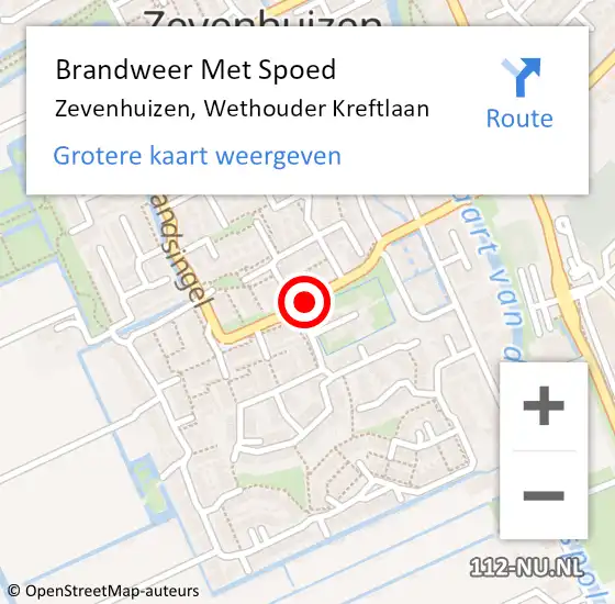 Locatie op kaart van de 112 melding: Brandweer Met Spoed Naar Zevenhuizen, Wethouder Kreftlaan op 1 januari 2019 00:59