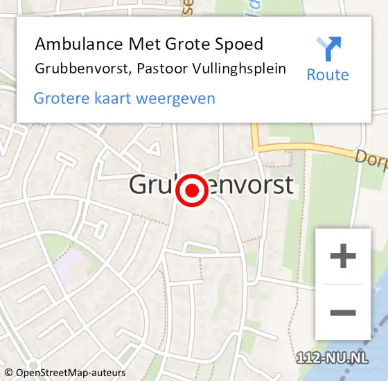 Locatie op kaart van de 112 melding: Ambulance Met Grote Spoed Naar Grubbenvorst, Pastoor Vullinghsplein op 19 maart 2014 11:22