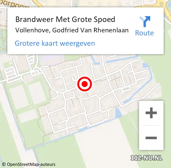 Locatie op kaart van de 112 melding: Brandweer Met Grote Spoed Naar Vollenhove, Godfried Van Rhenenlaan op 1 januari 2019 01:36