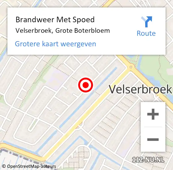 Locatie op kaart van de 112 melding: Brandweer Met Spoed Naar Velserbroek, Grote Boterbloem op 1 januari 2019 01:57