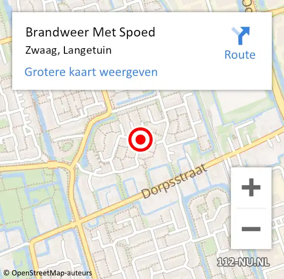 Locatie op kaart van de 112 melding: Brandweer Met Spoed Naar Zwaag, Langetuin op 1 januari 2019 02:06