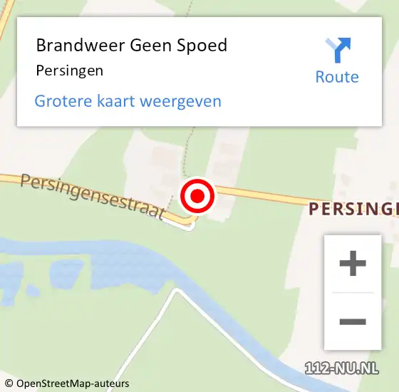 Locatie op kaart van de 112 melding: Brandweer Geen Spoed Naar Persingen op 19 maart 2014 11:31