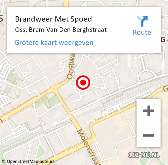 Locatie op kaart van de 112 melding: Brandweer Met Spoed Naar Oss, Bram Van Den Berghstraat op 1 januari 2019 02:20