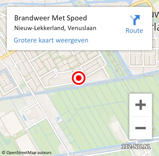 Locatie op kaart van de 112 melding: Brandweer Met Spoed Naar Nieuw-Lekkerland, Venuslaan op 1 januari 2019 02:25