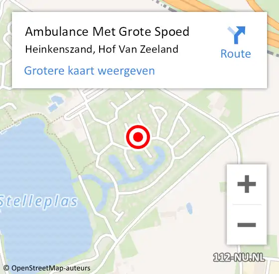Locatie op kaart van de 112 melding: Ambulance Met Grote Spoed Naar Heinkenszand, Hof Van Zeeland op 1 januari 2019 02:42