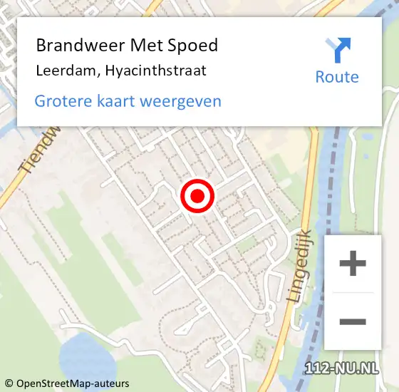 Locatie op kaart van de 112 melding: Brandweer Met Spoed Naar Leerdam, Hyacinthstraat op 1 januari 2019 02:57