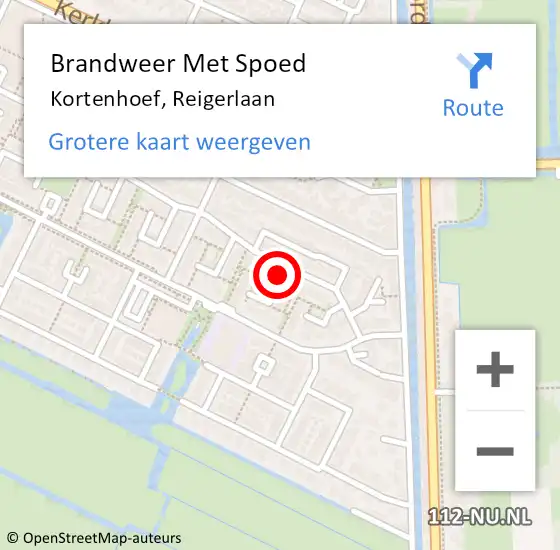 Locatie op kaart van de 112 melding: Brandweer Met Spoed Naar Kortenhoef, Reigerlaan op 1 januari 2019 03:10