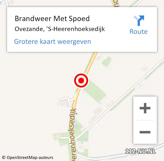Locatie op kaart van de 112 melding: Brandweer Met Spoed Naar Ovezande, 'S-Heerenhoeksedijk op 1 januari 2019 03:19