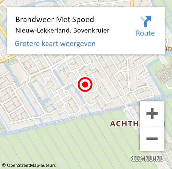 Locatie op kaart van de 112 melding: Brandweer Met Spoed Naar Nieuw-Lekkerland, Bovenkruier op 1 januari 2019 03:25