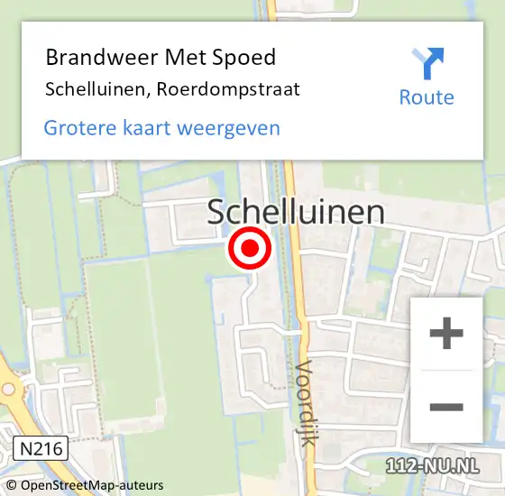 Locatie op kaart van de 112 melding: Brandweer Met Spoed Naar Schelluinen, Roerdompstraat op 1 januari 2019 03:41