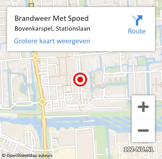 Locatie op kaart van de 112 melding: Brandweer Met Spoed Naar Bovenkarspel, Stationslaan op 1 januari 2019 03:45