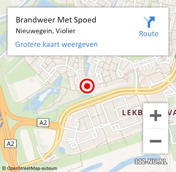 Locatie op kaart van de 112 melding: Brandweer Met Spoed Naar Nieuwegein, Violier op 1 januari 2019 05:20