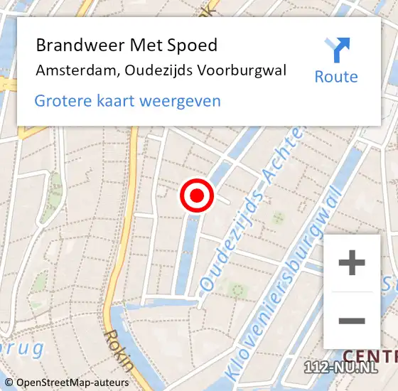 Locatie op kaart van de 112 melding: Brandweer Met Spoed Naar Amsterdam, Oudezijds Voorburgwal op 1 januari 2019 05:36