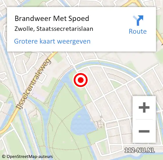 Locatie op kaart van de 112 melding: Brandweer Met Spoed Naar Zwolle, Staatssecretarislaan op 1 januari 2019 06:16