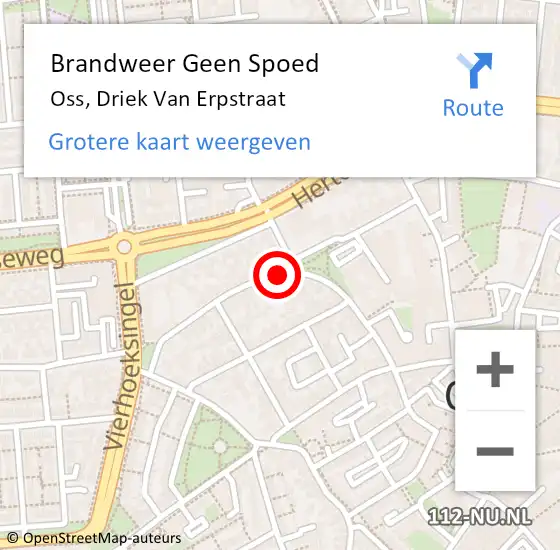 Locatie op kaart van de 112 melding: Brandweer Geen Spoed Naar Oss, Driek Van Erpstraat op 1 januari 2019 08:15