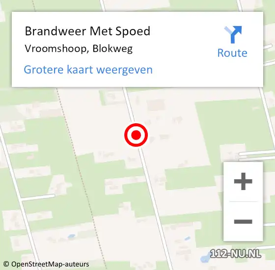 Locatie op kaart van de 112 melding: Brandweer Met Spoed Naar Vroomshoop, Blokweg op 1 januari 2019 09:17
