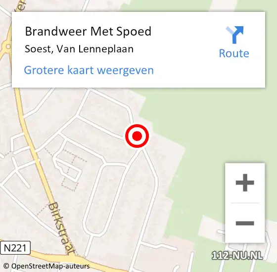 Locatie op kaart van de 112 melding: Brandweer Met Spoed Naar Soest, Van Lenneplaan op 1 januari 2019 11:20