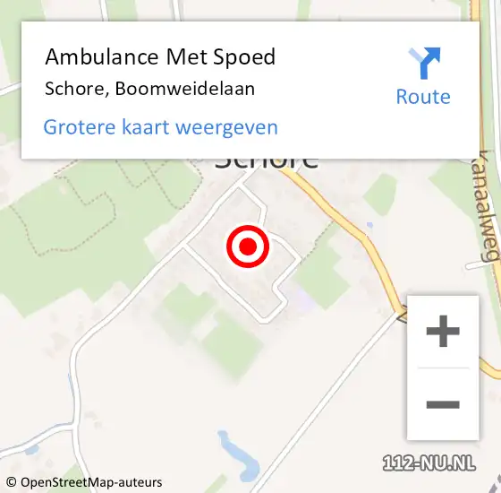 Locatie op kaart van de 112 melding: Ambulance Met Spoed Naar Schore, Boomweidelaan op 1 januari 2019 12:11