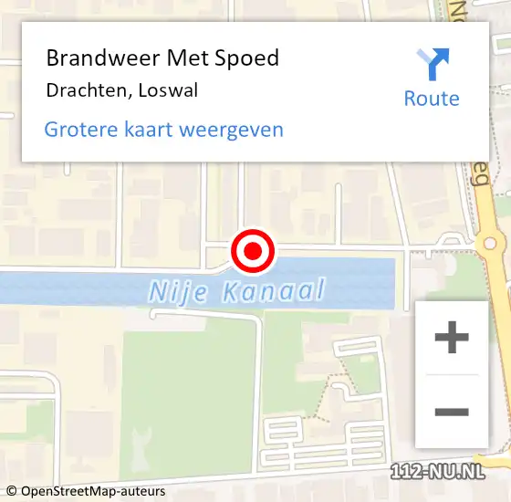 Locatie op kaart van de 112 melding: Brandweer Met Spoed Naar Drachten, Loswal op 1 januari 2019 12:29