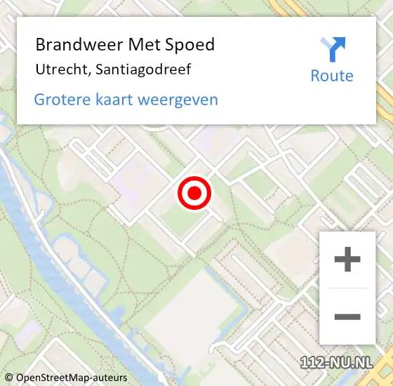 Locatie op kaart van de 112 melding: Brandweer Met Spoed Naar Utrecht, Santiagodreef op 1 januari 2019 13:45