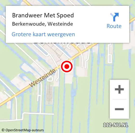 Locatie op kaart van de 112 melding: Brandweer Met Spoed Naar Berkenwoude, Westeinde op 19 maart 2014 12:40