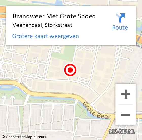 Locatie op kaart van de 112 melding: Brandweer Met Grote Spoed Naar Veenendaal, Storkstraat op 1 januari 2019 15:49