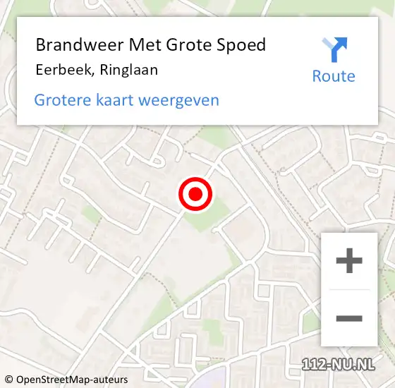 Locatie op kaart van de 112 melding: Brandweer Met Grote Spoed Naar Eerbeek, Ringlaan op 1 januari 2019 18:14