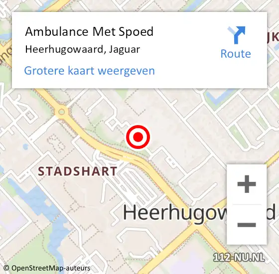 Locatie op kaart van de 112 melding: Ambulance Met Spoed Naar Heerhugowaard, Jaguar op 1 januari 2019 18:20