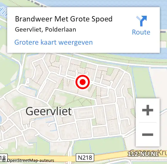 Locatie op kaart van de 112 melding: Brandweer Met Grote Spoed Naar Geervliet, Polderlaan op 1 januari 2019 19:25