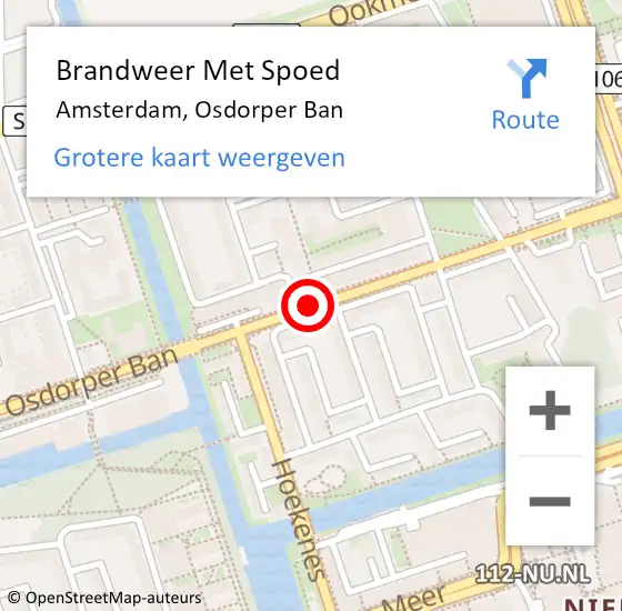 Locatie op kaart van de 112 melding: Brandweer Met Spoed Naar Amsterdam, Osdorper Ban op 1 januari 2019 19:41