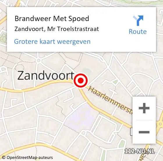 Locatie op kaart van de 112 melding: Brandweer Met Spoed Naar Zandvoort, Boulevard Paulus Loot    by op 1 januari 2019 19:43