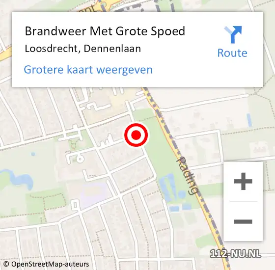 Locatie op kaart van de 112 melding: Brandweer Met Grote Spoed Naar Loosdrecht, Dennenlaan op 1 januari 2019 21:33