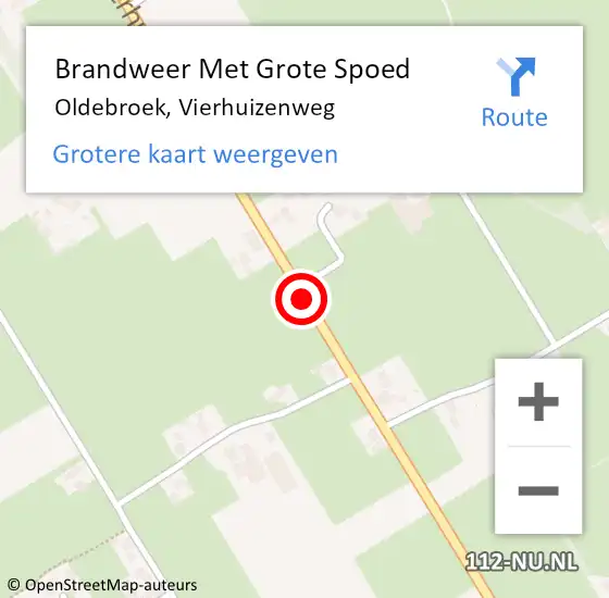 Locatie op kaart van de 112 melding: Brandweer Met Grote Spoed Naar Oldebroek, Vierhuizenweg op 1 januari 2019 22:32