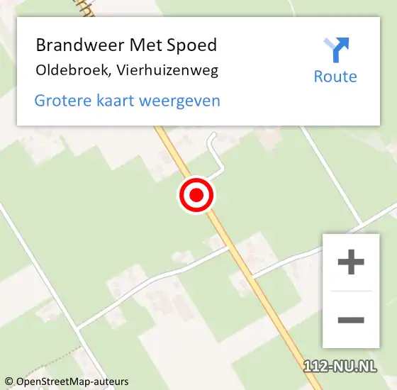 Locatie op kaart van de 112 melding: Brandweer Met Spoed Naar Oldebroek, Vierhuizenweg op 1 januari 2019 23:23