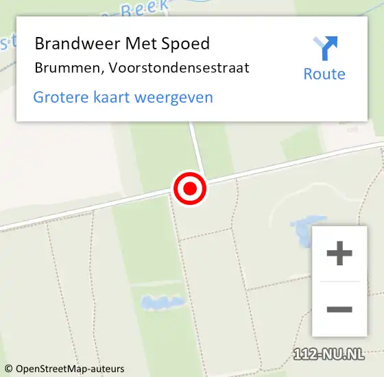 Locatie op kaart van de 112 melding: Brandweer Met Spoed Naar Brummen, Voorstondensestraat op 2 januari 2019 07:01