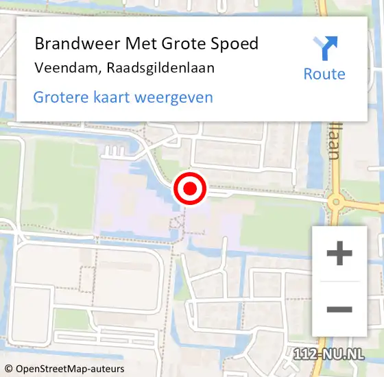 Locatie op kaart van de 112 melding: Brandweer Met Grote Spoed Naar Veendam, Raadsgildenlaan op 2 januari 2019 09:55