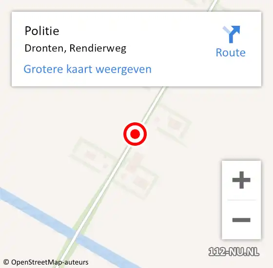 Locatie op kaart van de 112 melding: Politie Dronten, Rendierweg op 19 maart 2014 13:35