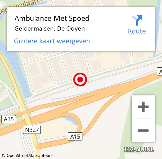 Locatie op kaart van de 112 melding: Ambulance Met Spoed Naar Geldermalsen, De Ooyen op 2 januari 2019 11:01