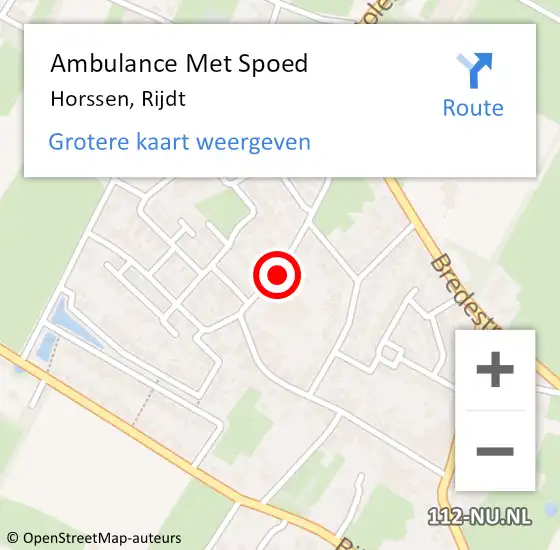 Locatie op kaart van de 112 melding: Ambulance Met Spoed Naar Horssen, Rijdt op 2 januari 2019 14:31