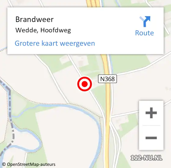 Locatie op kaart van de 112 melding: Brandweer Wedde, Hoofdweg op 2 januari 2019 14:50