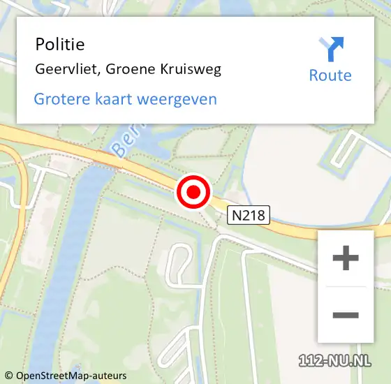 Locatie op kaart van de 112 melding: Politie Geervliet, Groene Kruisweg op 2 januari 2019 15:46