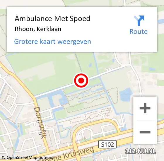 Locatie op kaart van de 112 melding: Ambulance Met Spoed Naar Rhoon, Kerklaan op 2 januari 2019 15:58