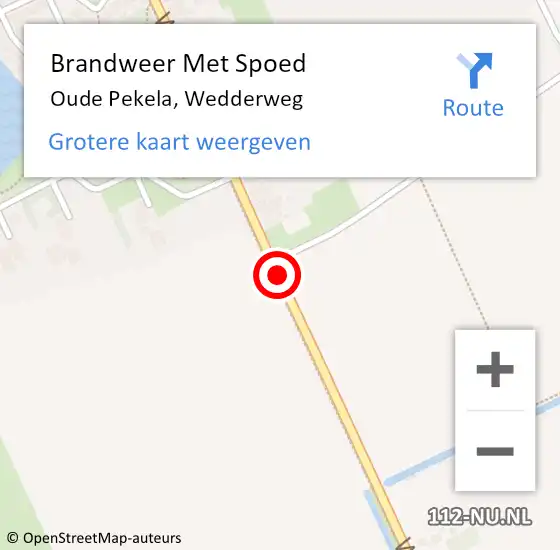 Locatie op kaart van de 112 melding: Brandweer Met Spoed Naar Oude Pekela, Wedderweg op 2 januari 2019 16:08