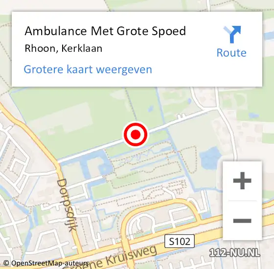 Locatie op kaart van de 112 melding: Ambulance Met Grote Spoed Naar Rhoon, Kerklaan op 2 januari 2019 16:16