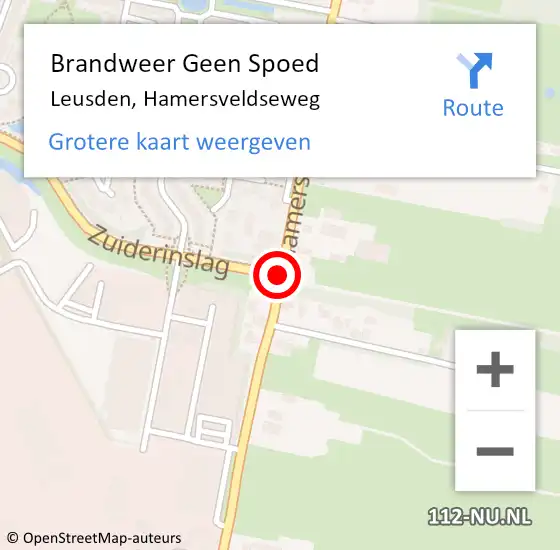 Locatie op kaart van de 112 melding: Brandweer Geen Spoed Naar Leusden, Hamersveldseweg op 2 januari 2019 17:14
