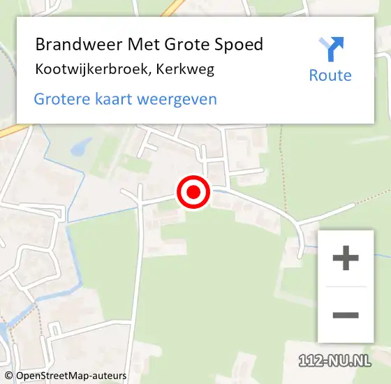 Locatie op kaart van de 112 melding: Brandweer Met Grote Spoed Naar Kootwijkerbroek, Kerkweg op 2 januari 2019 18:03