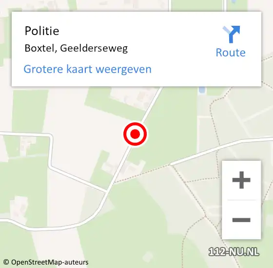 Locatie op kaart van de 112 melding: Politie Boxtel, Geelderseweg op 2 januari 2019 20:24