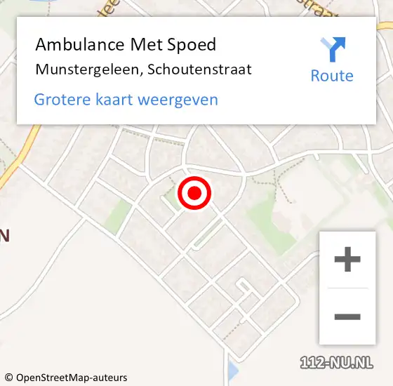 Locatie op kaart van de 112 melding: Ambulance Met Spoed Naar Munstergeleen, Schoutenstraat op 19 maart 2014 14:40