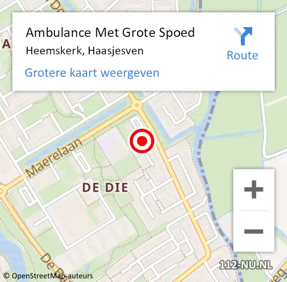 Locatie op kaart van de 112 melding: Ambulance Met Grote Spoed Naar Heemskerk, Haasjesven op 3 januari 2019 01:15