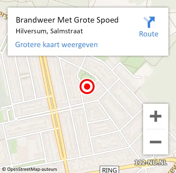 Locatie op kaart van de 112 melding: Brandweer Met Grote Spoed Naar Hilversum, Salmstraat op 3 januari 2019 02:06